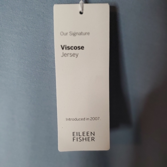 Eileen Fisher Water Blue Jersey, Crewneck Long Sleeve Pullover Top Size Large - Picture 8 of 9